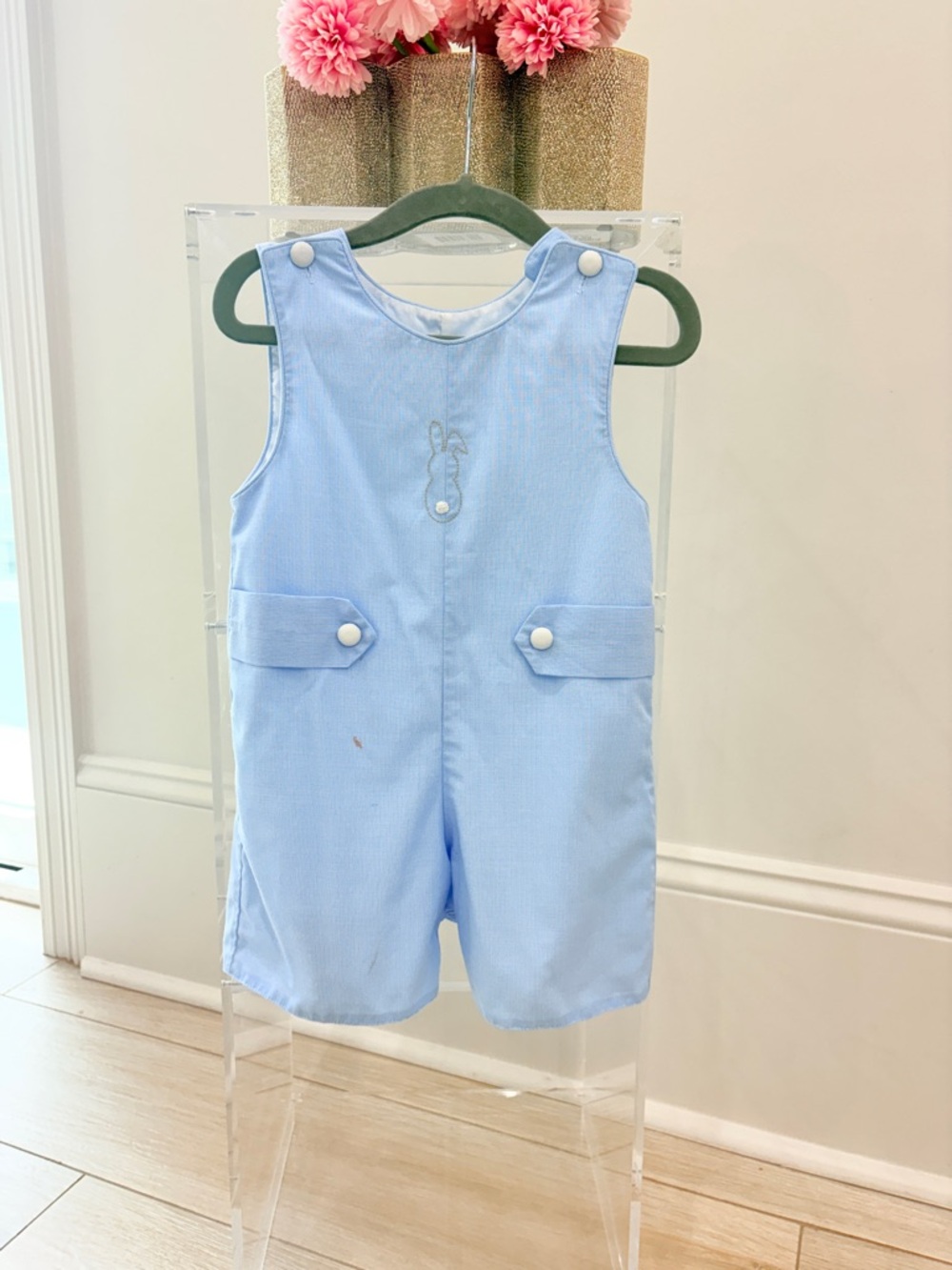 Classic Light Blue Boys' Short One-Piece Romper